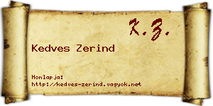 Kedves Zerind névjegykártya